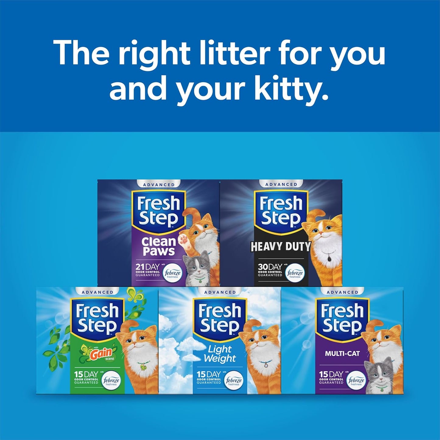 Advanced Simply Unscented Clumping Litter, Unscented Cat Litter Fights Odor on Contact, 18.5 Lb. Box