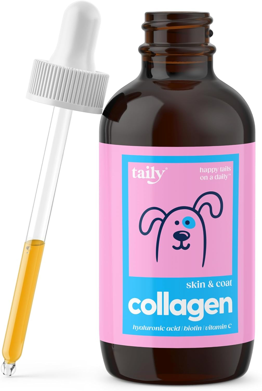 Premium Grass-Fed Collagen for Dogs Skin and Coat Supplement, Cats | Liquid Collagen | Itch Relief for Dogs with Allergies, Biotin, Vitamin C and Hyaluronic Acid | Made in USA