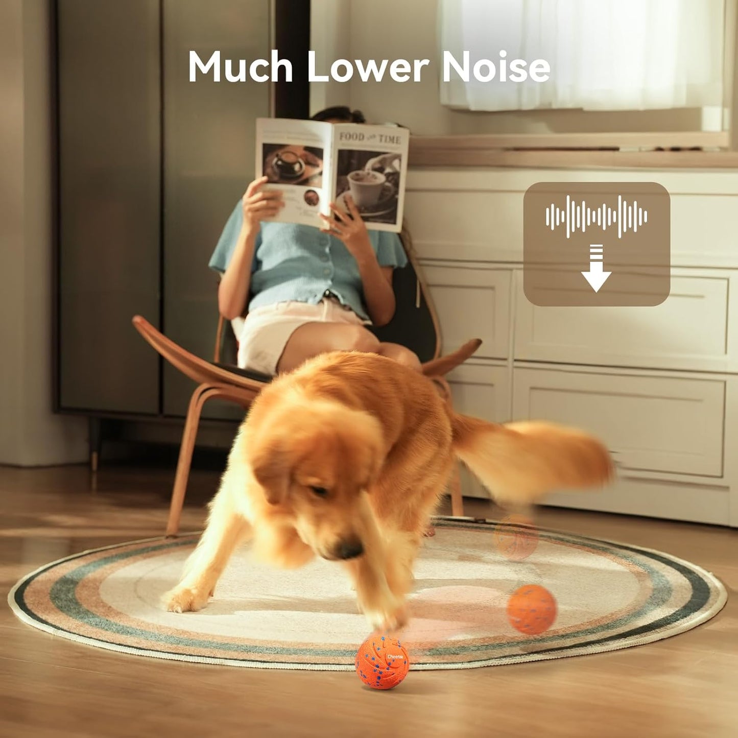 Smart Interactive Dog Toy, Wicked Ball AIR, Automatic Moving, Bouncing, Rotating, IPX7 Waterproof Rating, Active Rolling Ball for Medium and Large Dogs