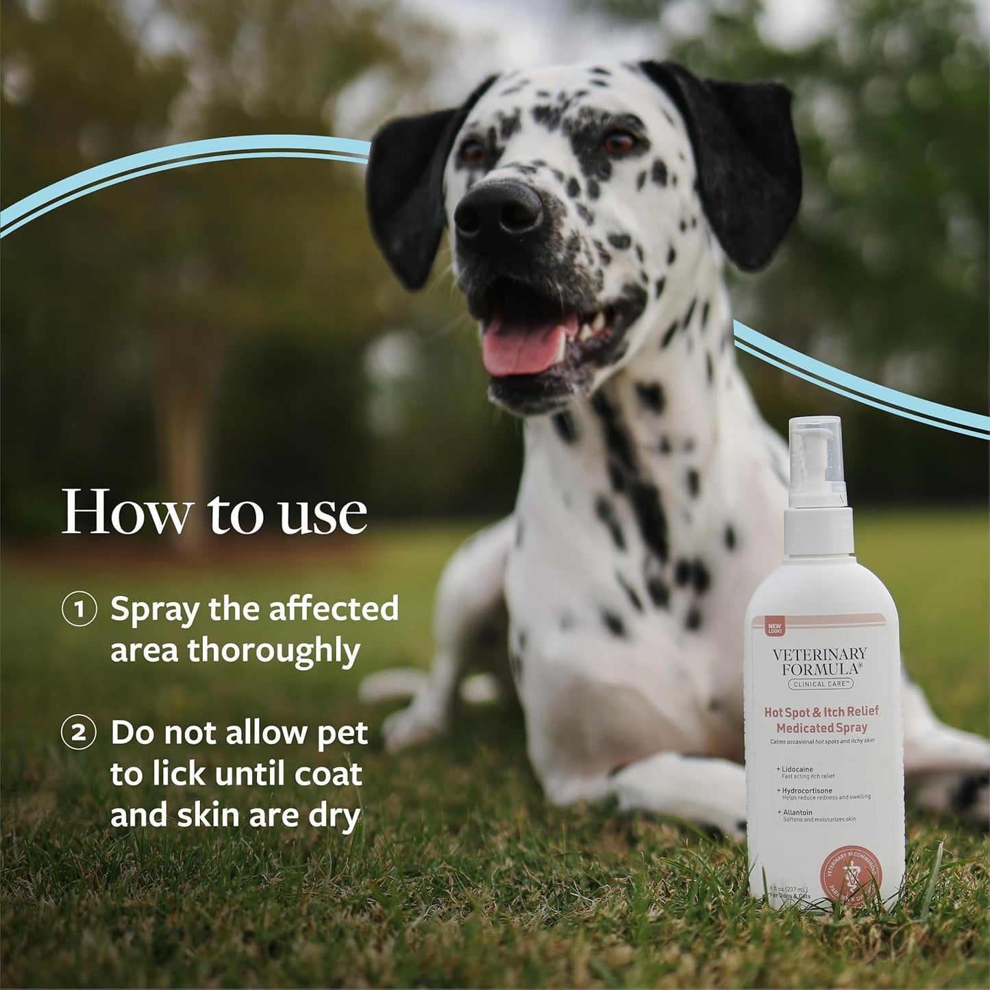 Clinical Care Hot Spot & Itch Relief Medicated Spray, 8Oz – Easy to Use Spray for Dogs & Cats – Helps Alleviate Sensitive Skin, Scratching, and Licking of Coat (1 Pack)