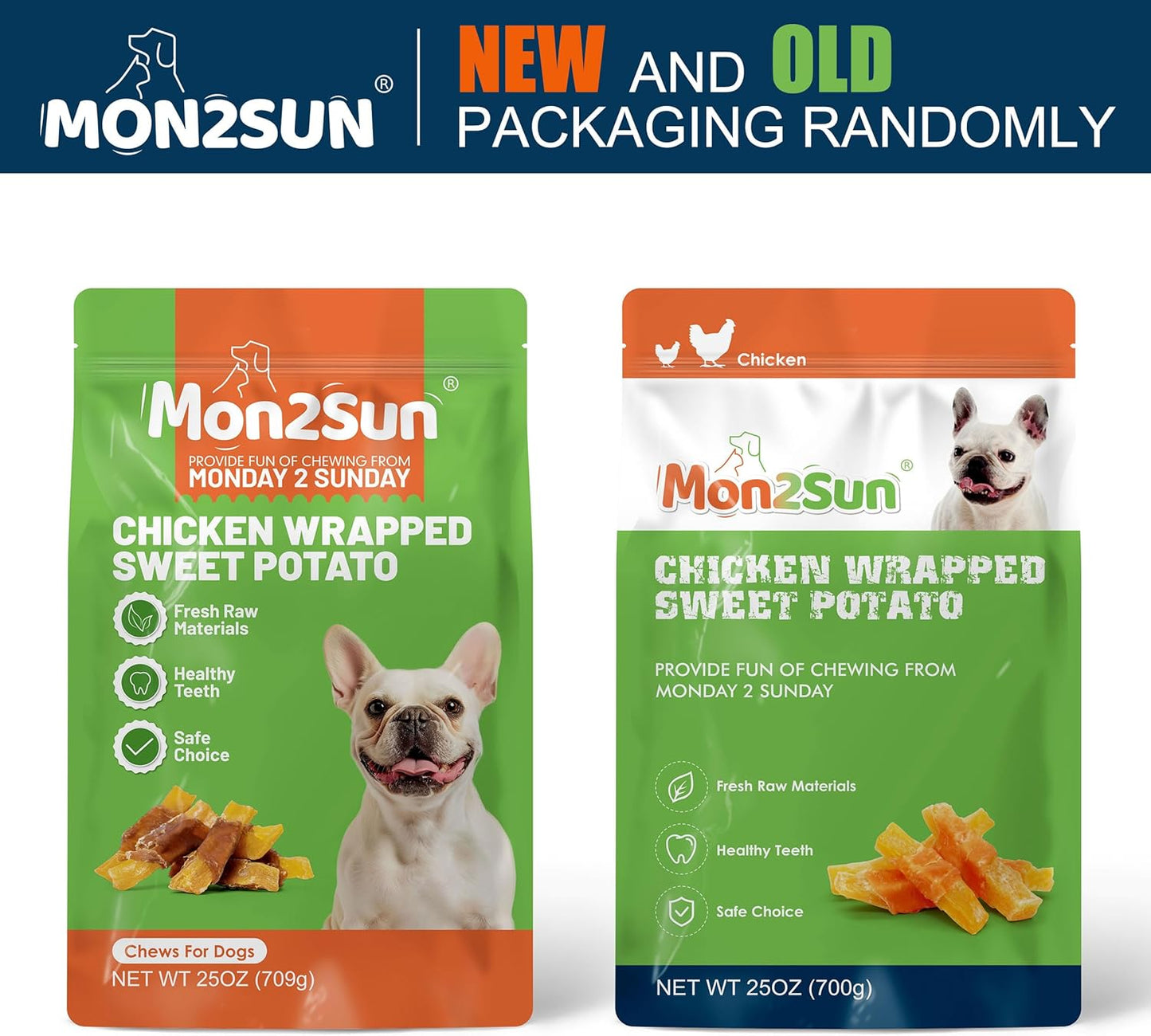 Dog Treats Rawhide Free Chicken Wrapped Sweet Potato Snacks, Gluten & Grain Free, Treats for Puppy and Small Dogs, (Chicken, 1.56 Pound-Pack of 1)