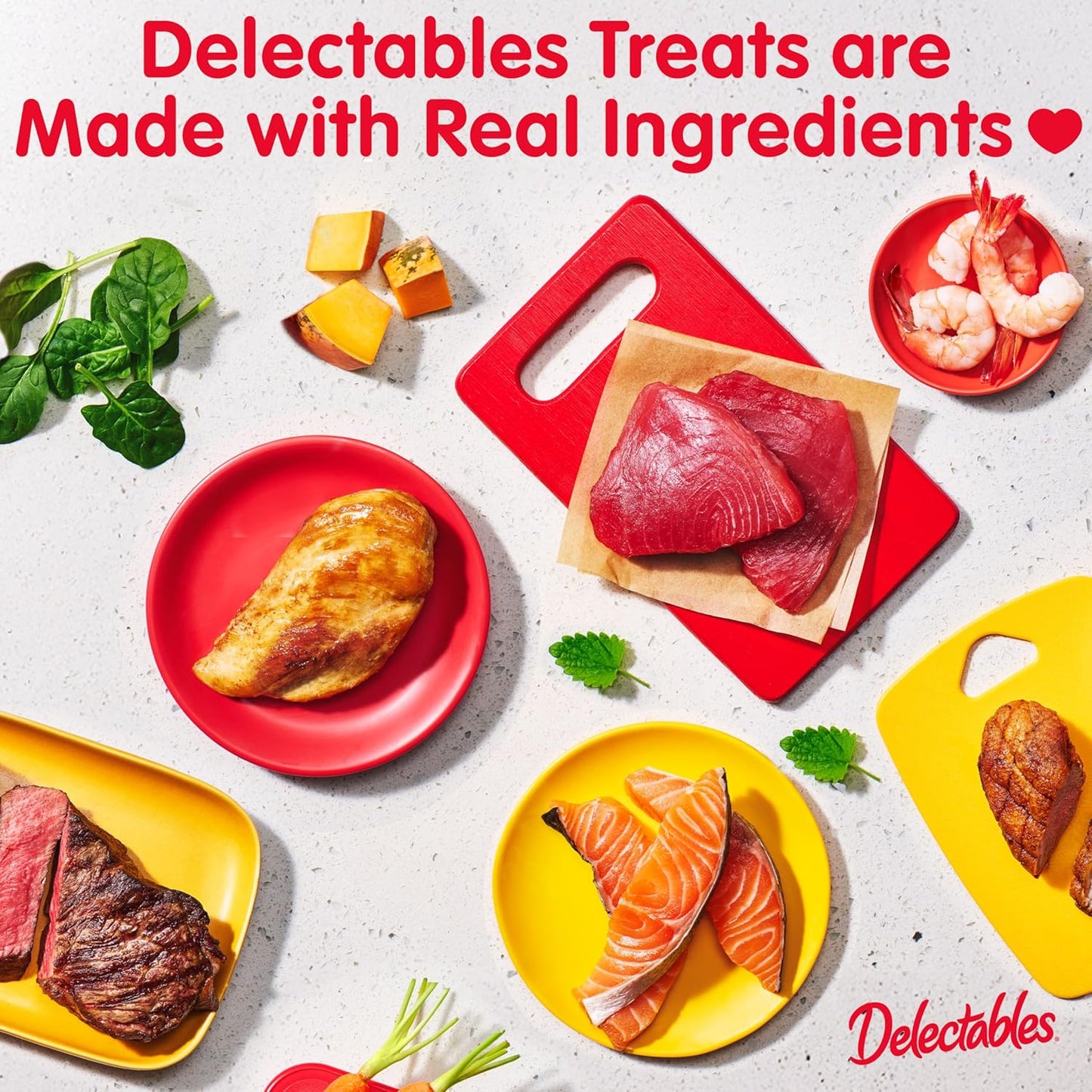 Delectables Squeeze up Variety Pack, Creamy Squeezable Puree, Lickable Wet Cat Treats, Grain Free, No Added Fillers, No By-Products, No Added Preservatives, 0.5 Ounces Tube, 48 Tubes Total
