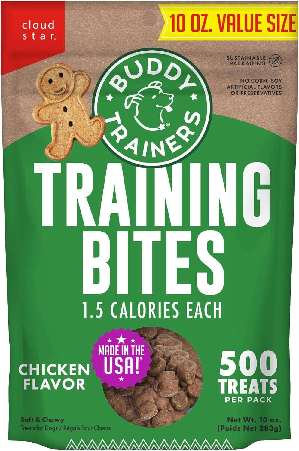 Trainers 10 Oz. Bag of Training Bites Soft & Chewy Dog Treats Made with Chicken Flavor