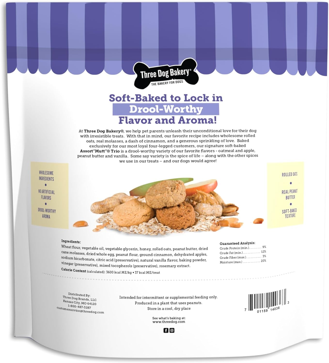 Assort"Mutt" Trio, 48Oz – Delicious Dog Treats with Oats, Apple, Peanut Butter & Vanilla, Premium Dog Training Treats, Puppy Treats