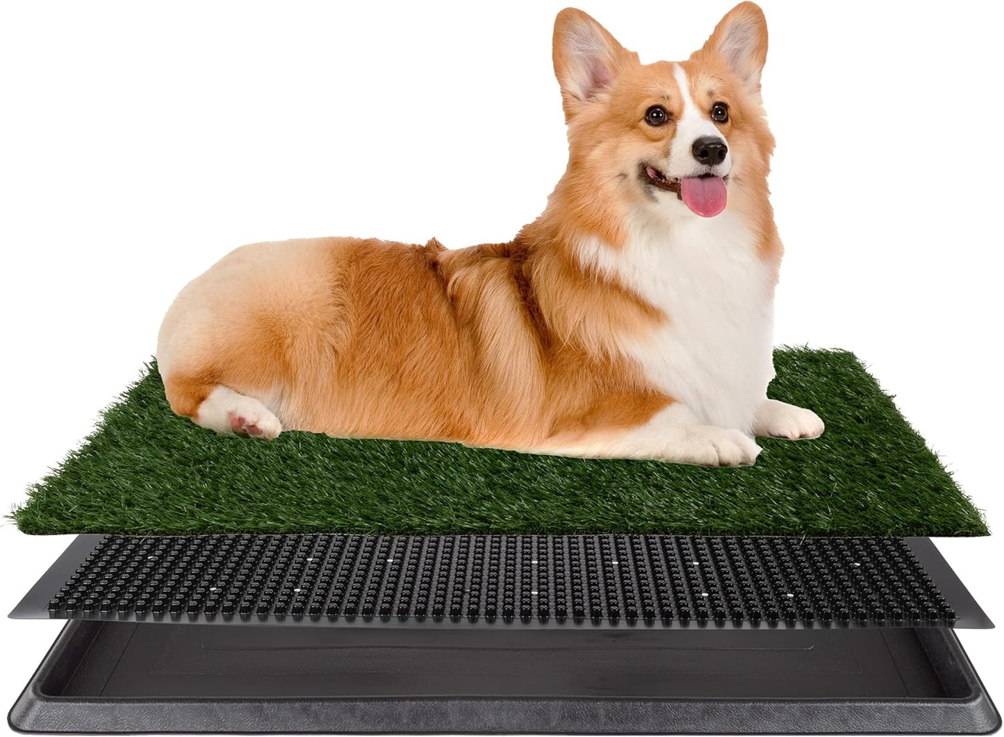 Artificial Grass Puppy Pee Pad for Dogs and Small Pets - 20X25 Inch, Reusable 3-Layer Turf Pads for Dogs with Tray - Indoor and Outdoor Fake Grass Potty Pet Supplies by