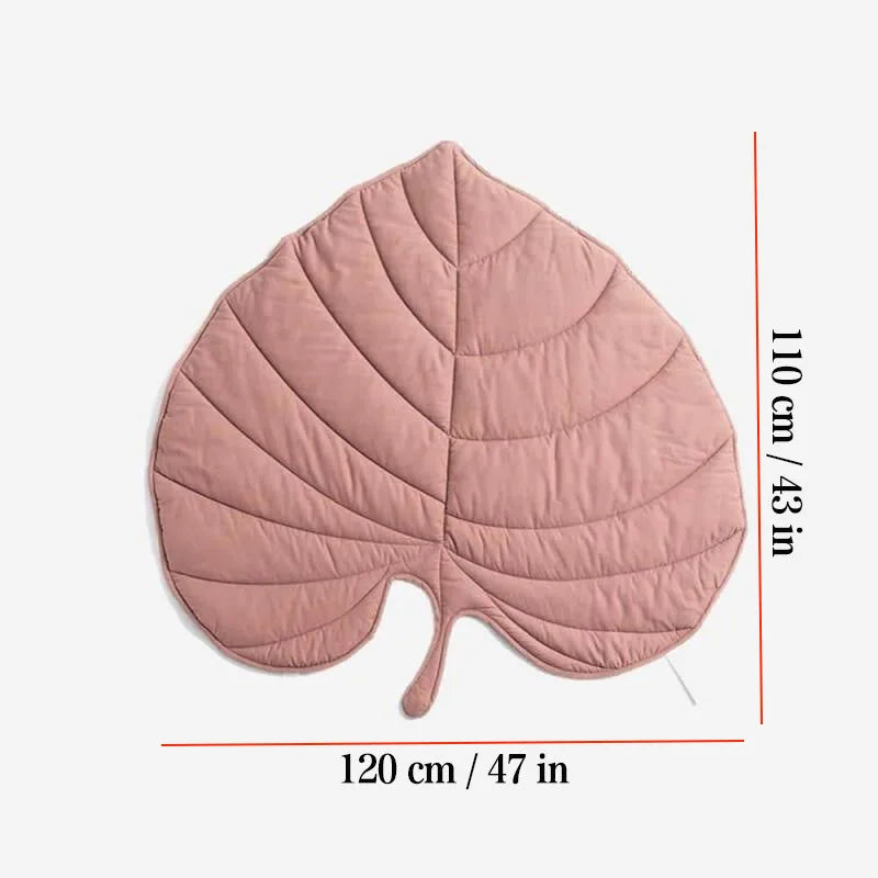 Reversible Leaf-Shaped Pet Mat - Soft, Washable Cotton Bed for Dogs & Cats - vippet.org