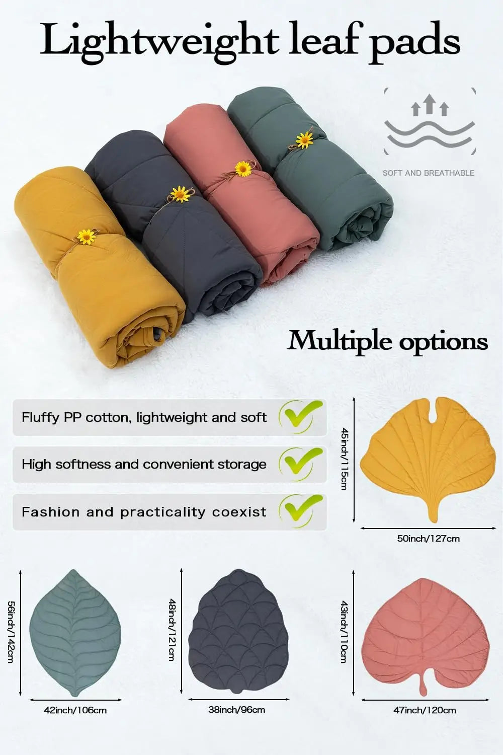 Reversible Leaf-Shaped Pet Mat - Soft, Washable Cotton Bed for Dogs & Cats - vippet.org