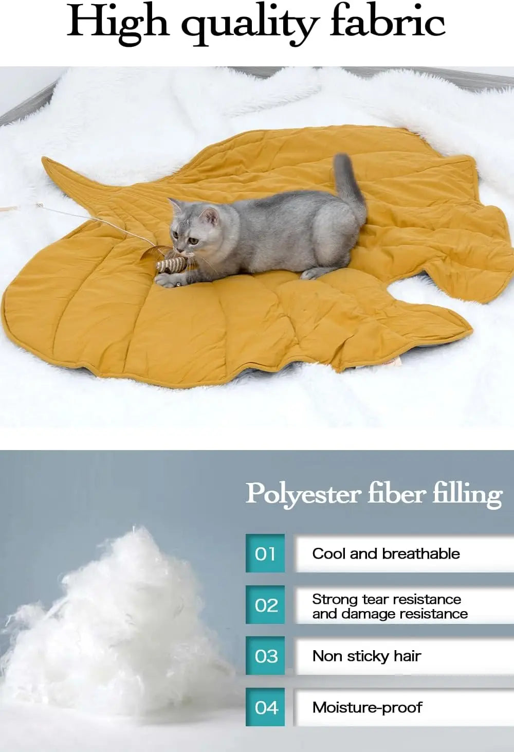 Reversible Leaf-Shaped Pet Mat - Soft, Washable Cotton Bed for Dogs & Cats - vippet.org