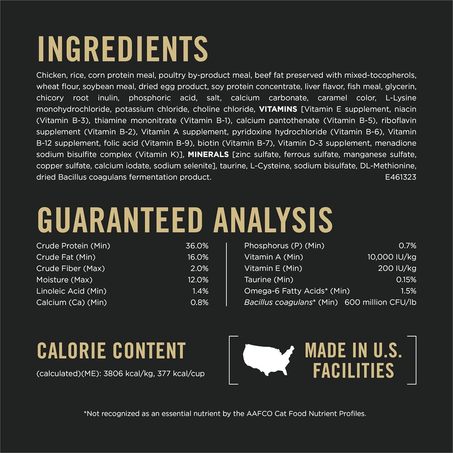 High Protein Cat Food with Probiotics for Cats, Chicken and Rice Formula - 7 Lb. Bag