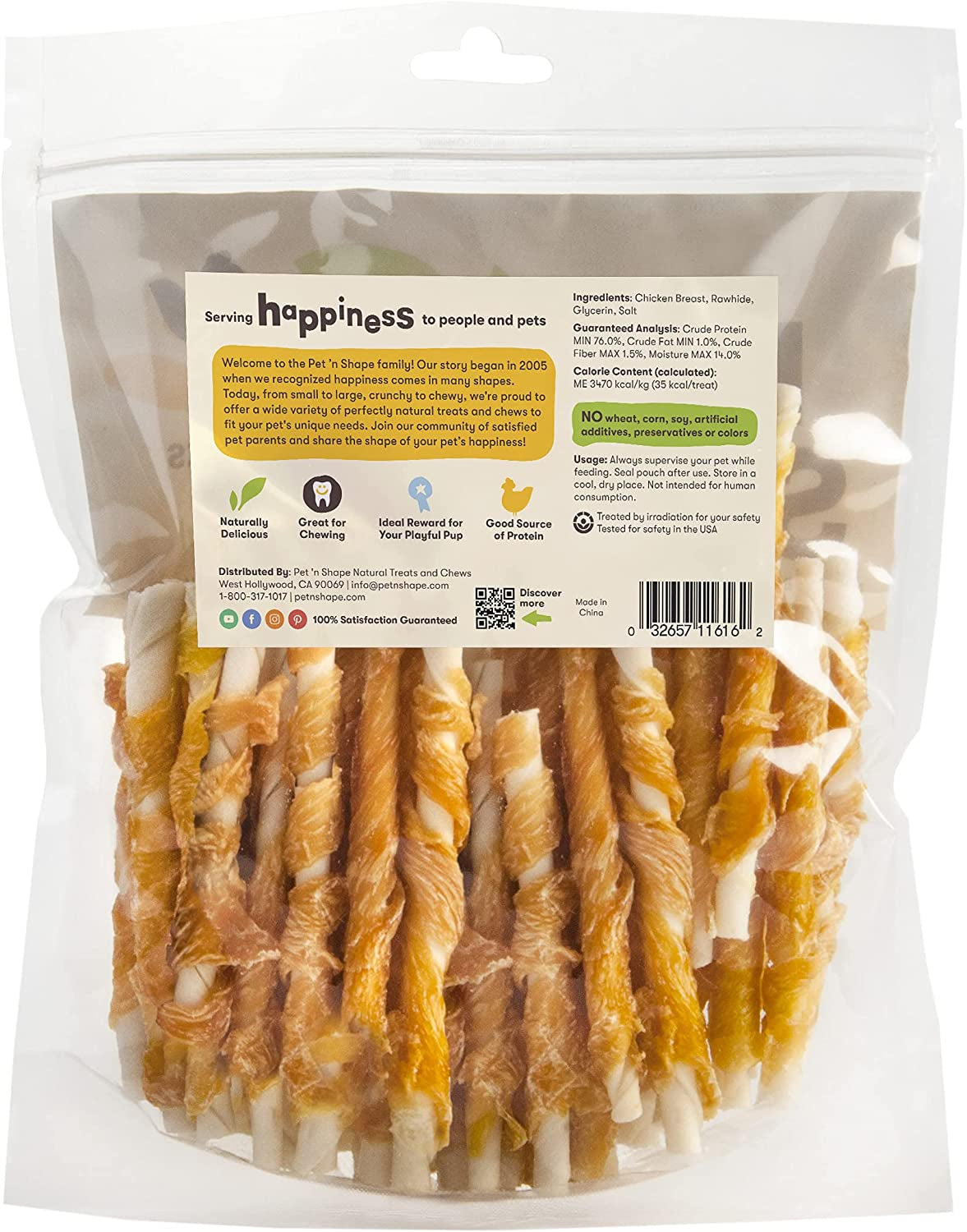Chik 'N Hide Twists – Chicken Wrapped Rawhide Natural Dog Treats, Small, 16 Oz