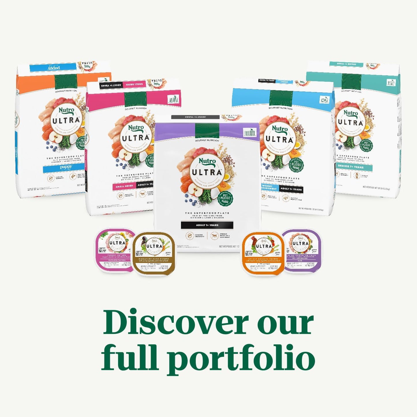 Ultra Adult Small Breed Dry Dog Food, Chicken, Lamb and Salmon Protein Trio, 3.5 Lb Bag