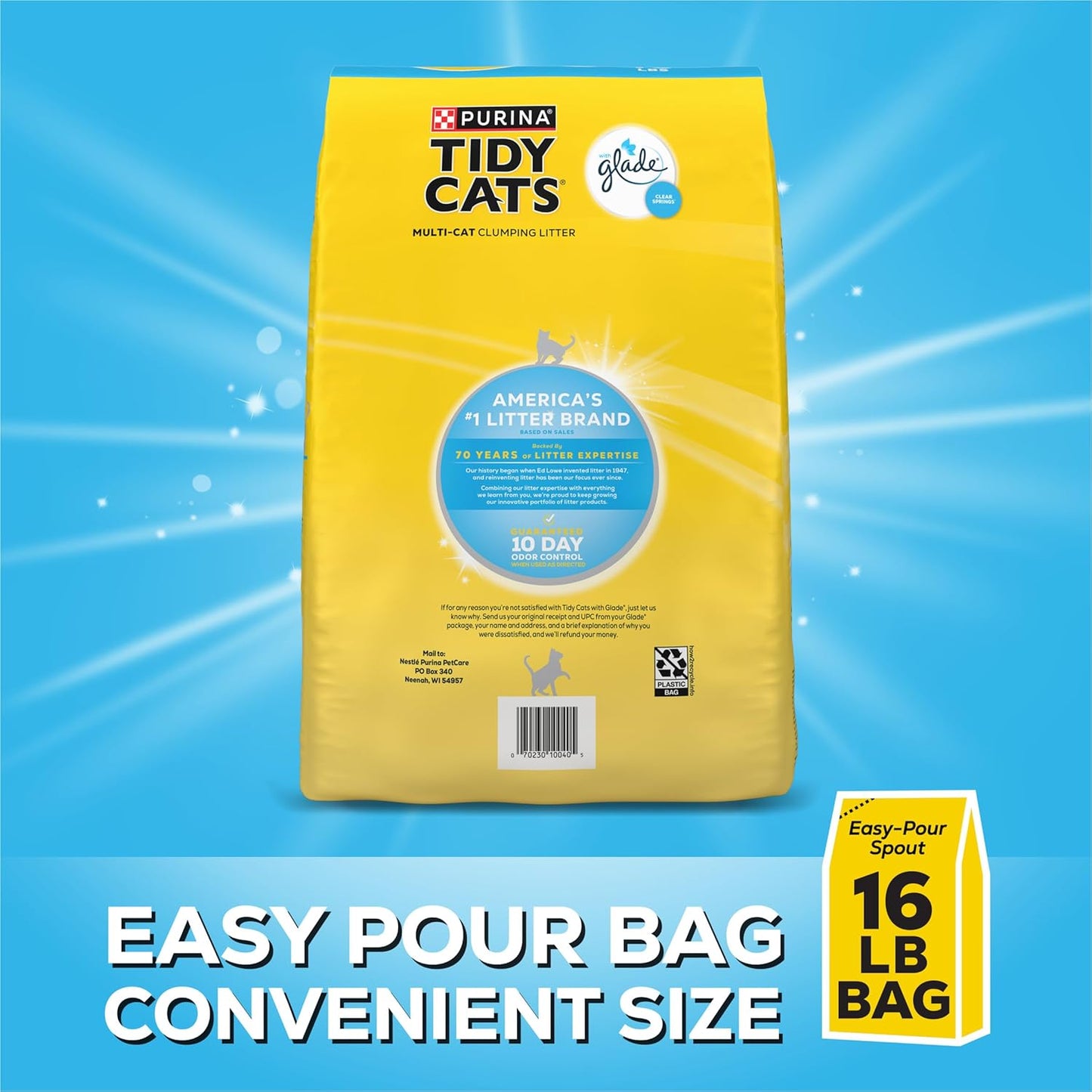Purina Clumping Multi Cat Litter, Glade Clear Springs - 16 Lb. Bag