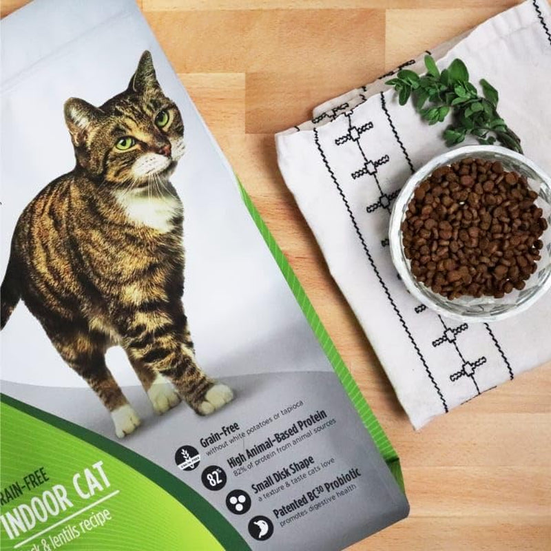 Freestyle High Protein Indoor Cat Food, Duck & Cod Recipe - Natural Grain-Free Dry Indoor Cat Food with Omega Fatty Acids, & Probiotics, 4 Lb