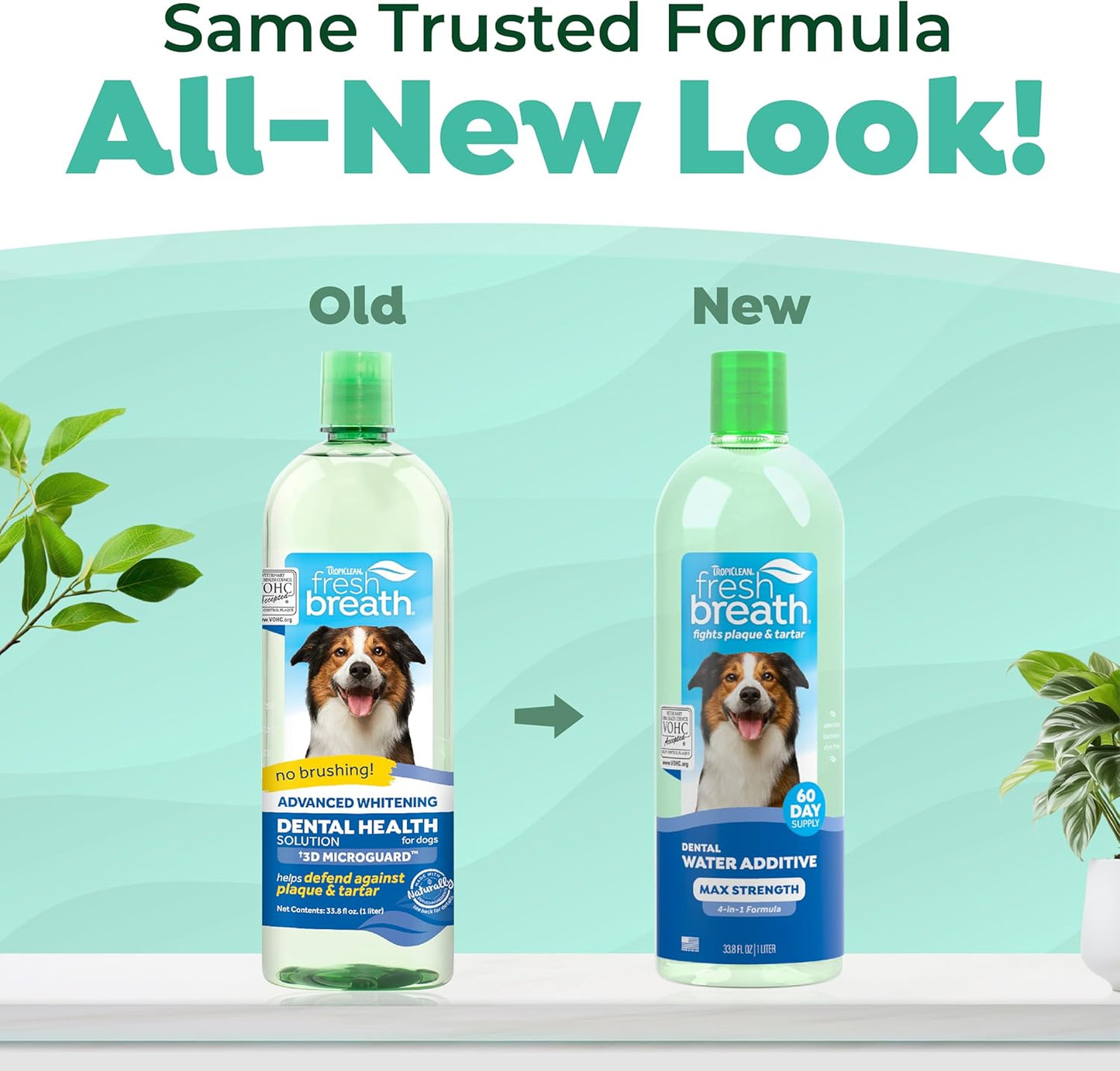 Fresh Breath Advanced Whitening Water Additive for Dogs, Max Strength Dog Teeth Cleaning and Breath Freshener Solution, 33.8Oz