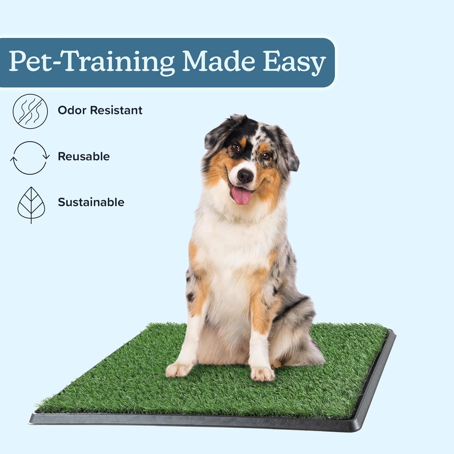 Artificial Grass Puppy Pee Pad for Dogs and Small Pets - 20X25 Inch, Reusable 3-Layer Turf Pads for Dogs with Tray - Indoor and Outdoor Fake Grass Potty Pet Supplies by