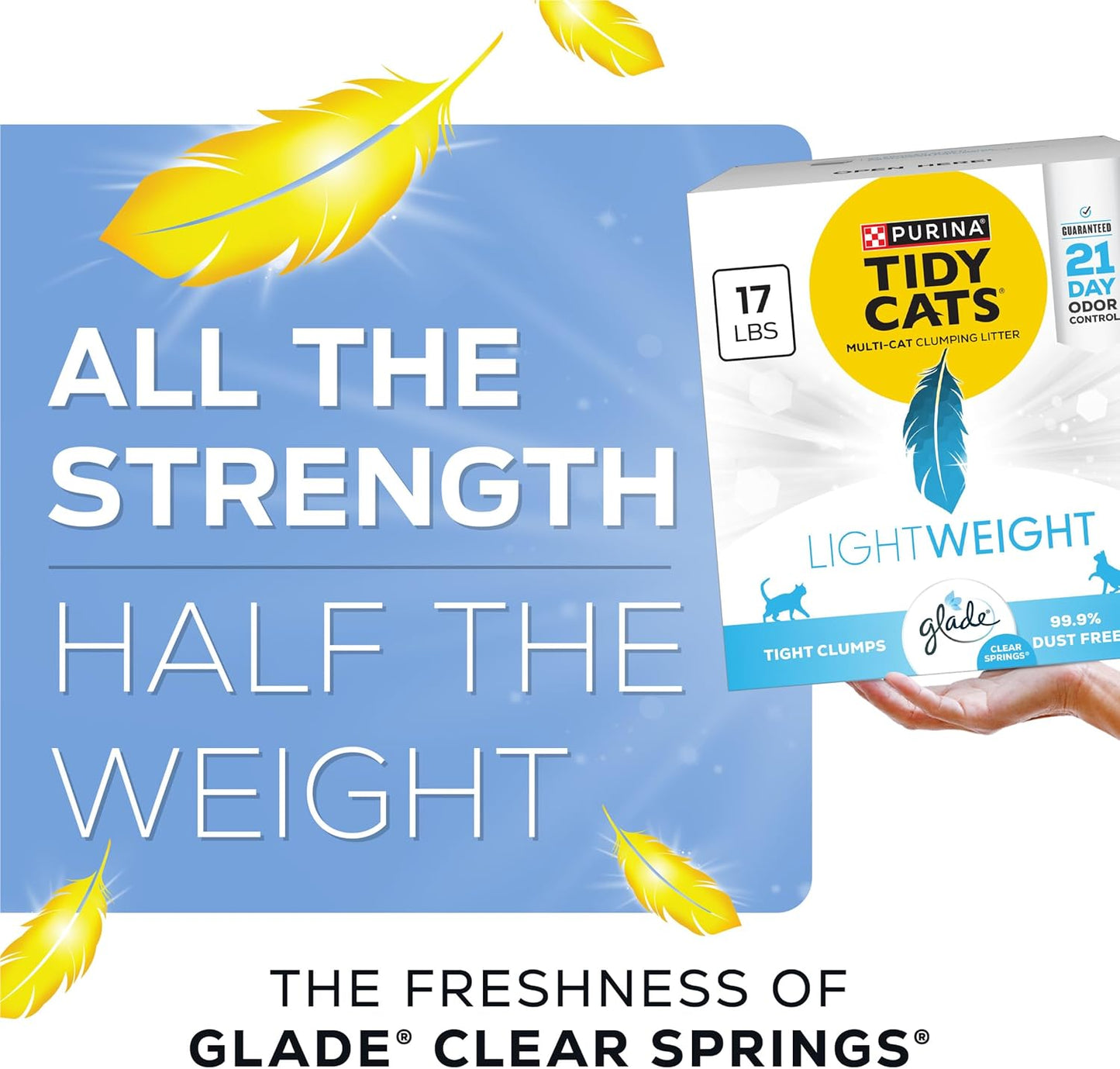 Purina Lightweight with Glade Clear Springs Multi-Cat, Clumping, Low Dust, Scented Cat Litter - 17 Lb. Box