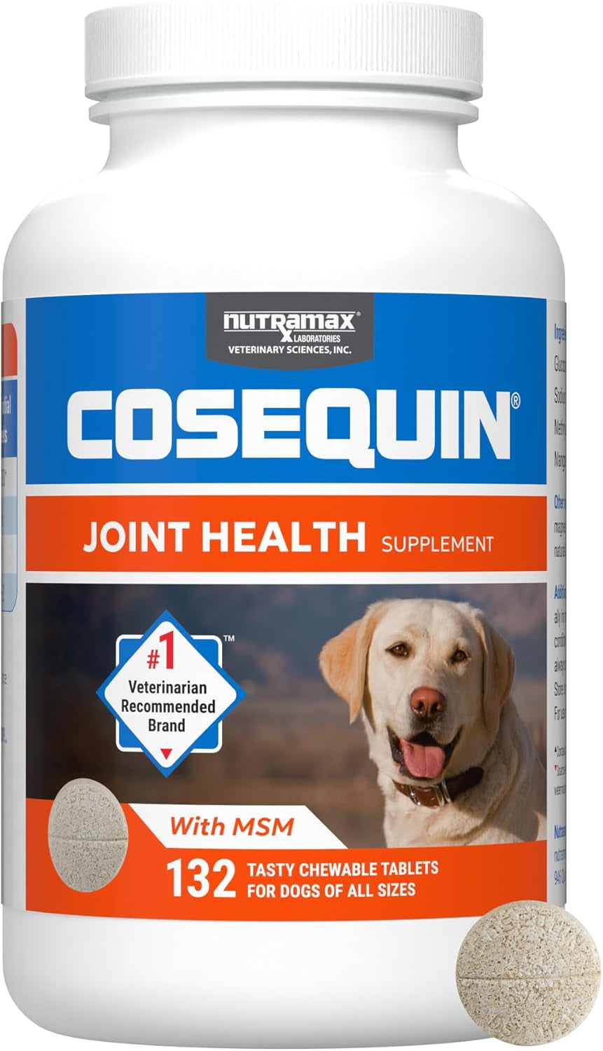 Cosequin for Dogs Joint Health Supplement, Contains Glucosamine for Dogs, plus Chondroitin and MSM, Supports Healthy Joints, Chewable Tablets, 132 Count