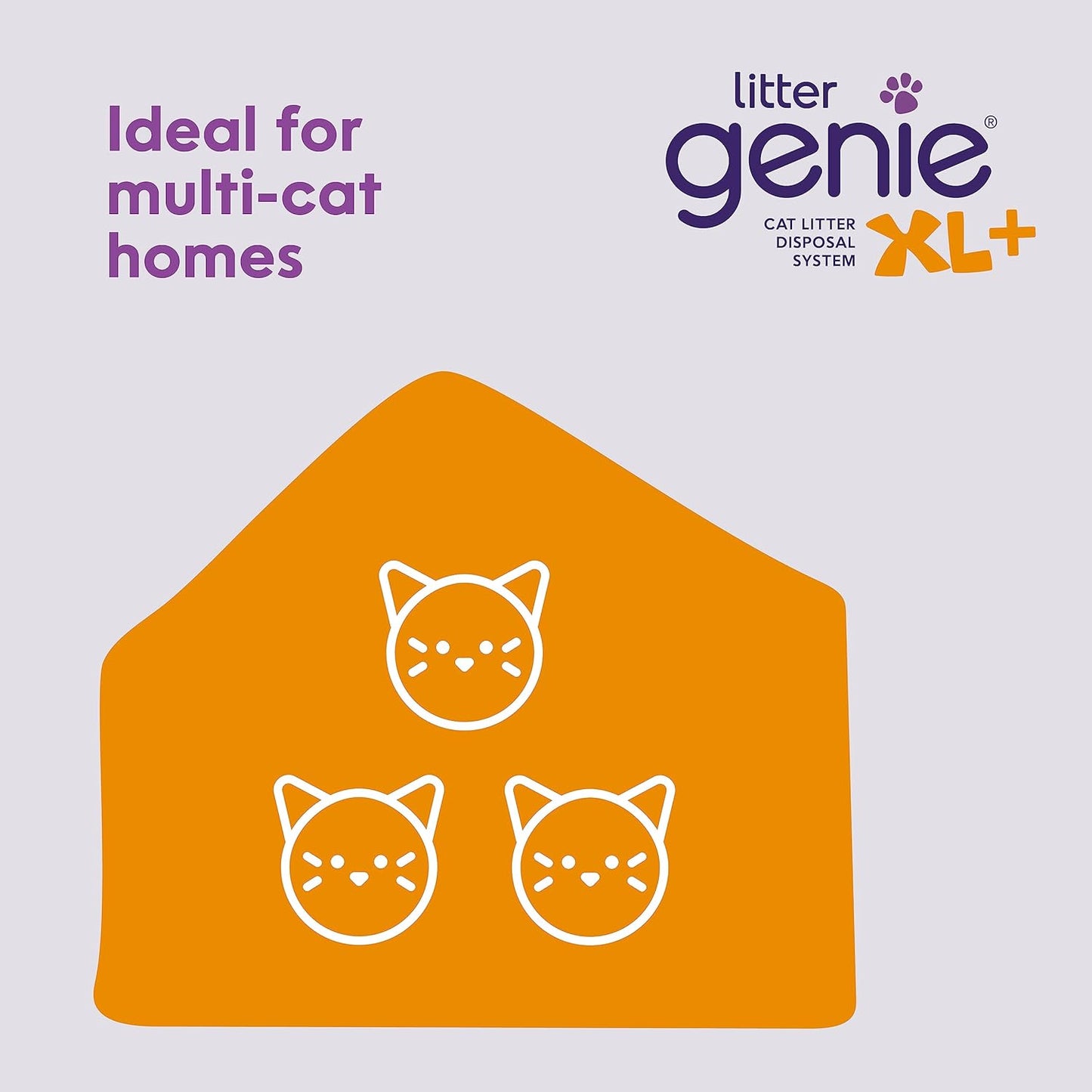 XL+ Pail | Cat Litter Waste Disposal System for Odor Control | Includes 1 Jumbo Refill Bag