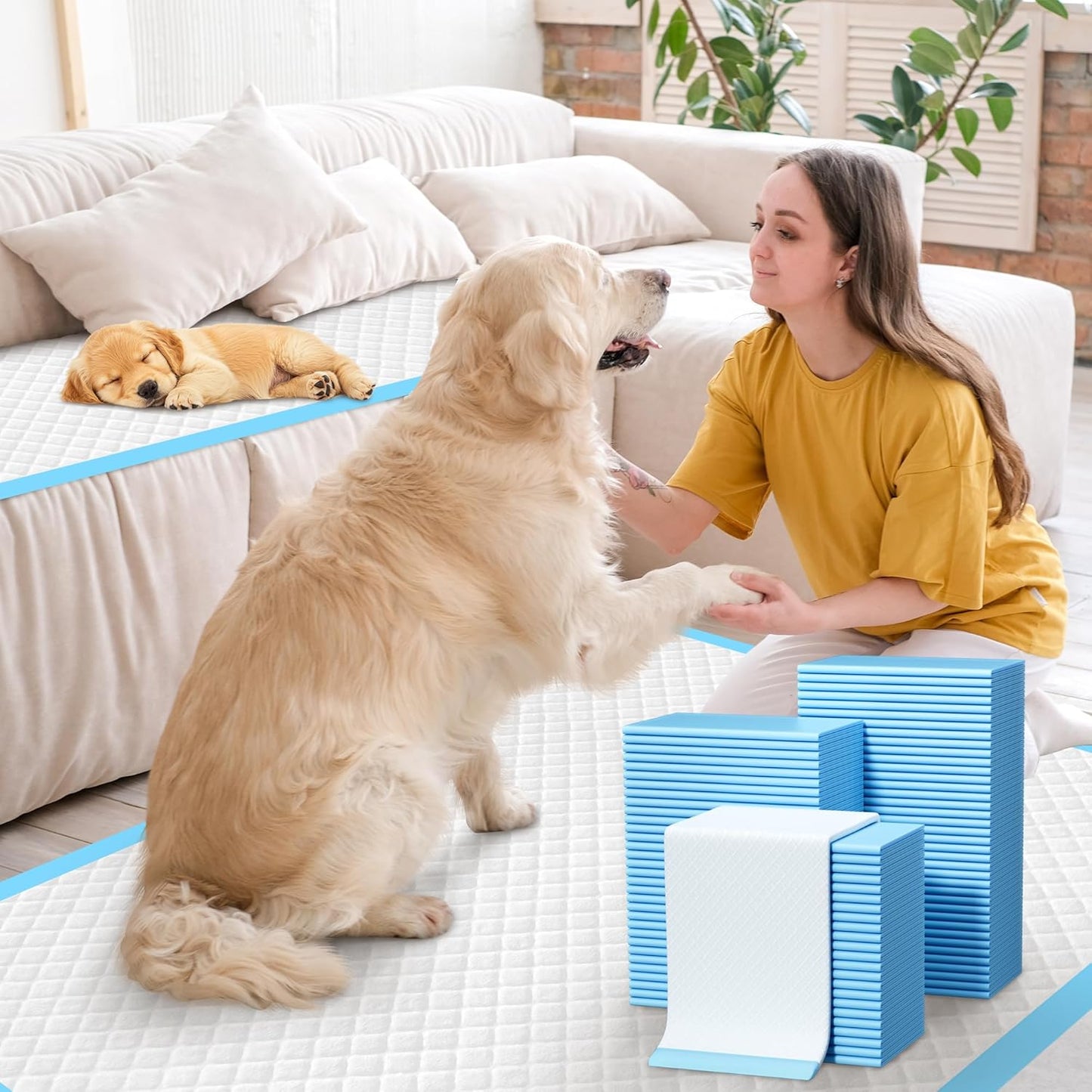 60 Count Extra Large Dog Pee Pads 28" X 34", Super Absorbent X-Large Puppy Pads Disposable Dogs Training Pads, Quick Drying Leak-Proof Dog Potty Pads for Doggies Puppies