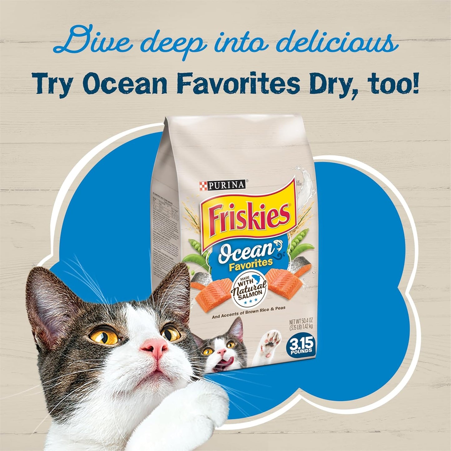 Purina Ocean Favorites Wet Cat Food Pate and Meaty Bits Variety Pack with Salmon and Tuna - (Pack of 24) 5.5 Oz. Cans