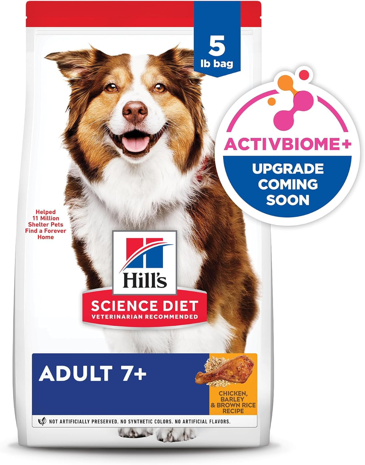 Adult 7+, Senior Adult 7+ Premium Nutrition, Dry Dog Food, Chicken, Brown Rice, & Barley, 5 Lb Bag