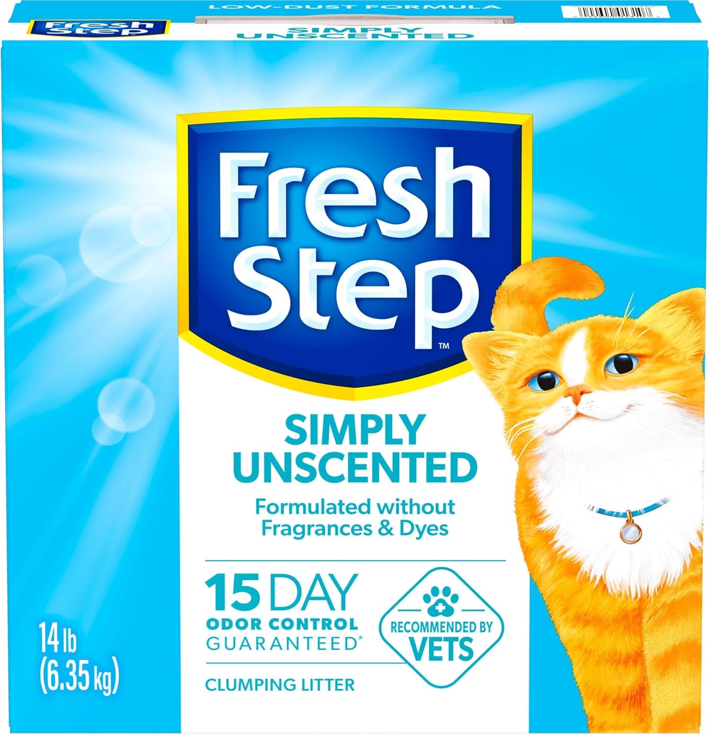 Simply Unscented Clumping Litter, Unscented Cat Litter with Activated Charcoal Technology, 14 Lb. Box