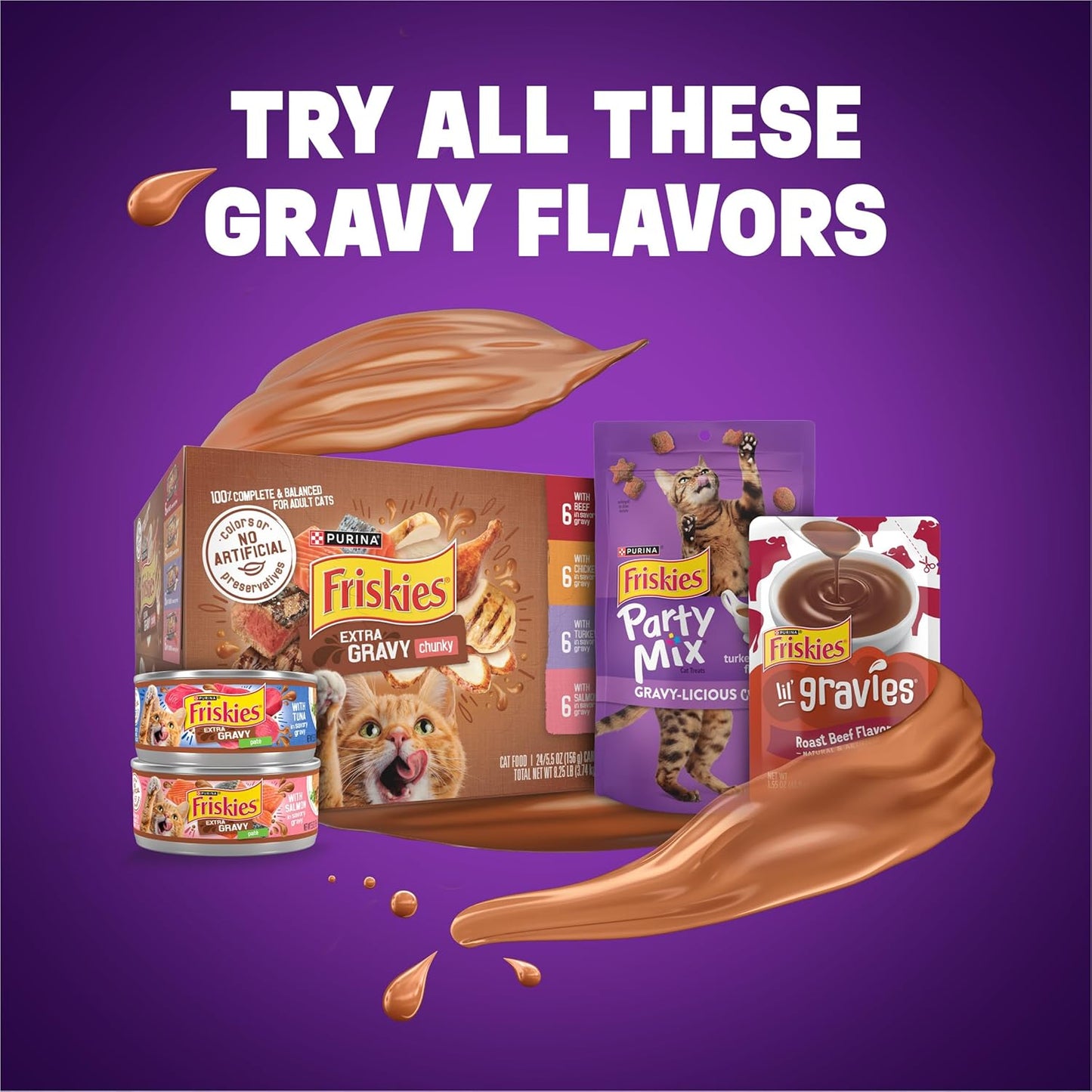 Purina Dry Cat Food Gravy Swirl'D with Flavors of Chicken, Salmon and Gravy - 22 Lb. Bag