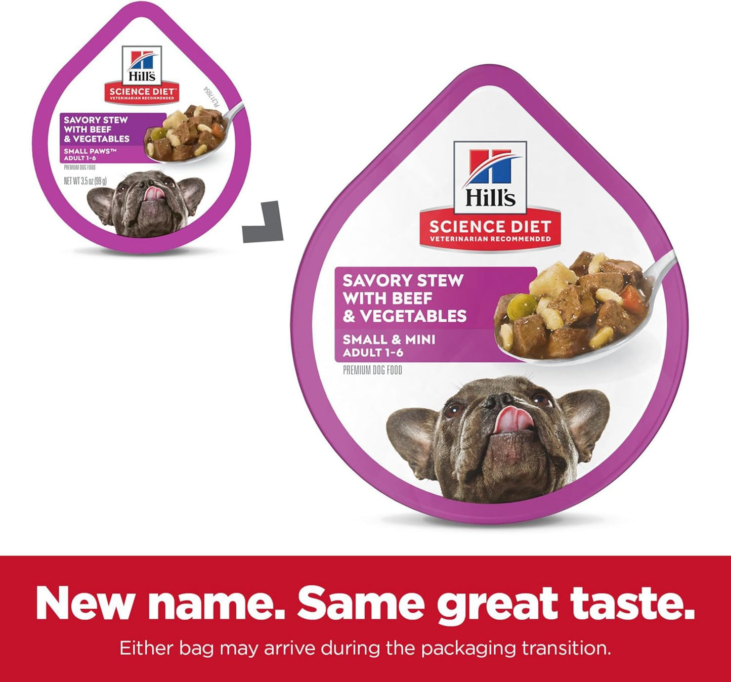 Small & Mini, Adult 1-6, Small & Mini Breeds Premium Nutrition, Wet Dog Food, Beef & Vegetables Stew, 3.5 Oz Tray, Case of 12