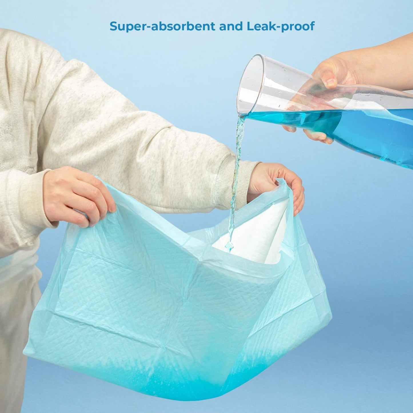 XL Puppy Pads 100 Count - Super Absorbent Dog Training Pads, Quick-Dry, Odor Control, Disposable Pee Pads, Leak-Proof Wee Wee Pads for Indoor Dogs – Baby Blue XL, 100 Pack