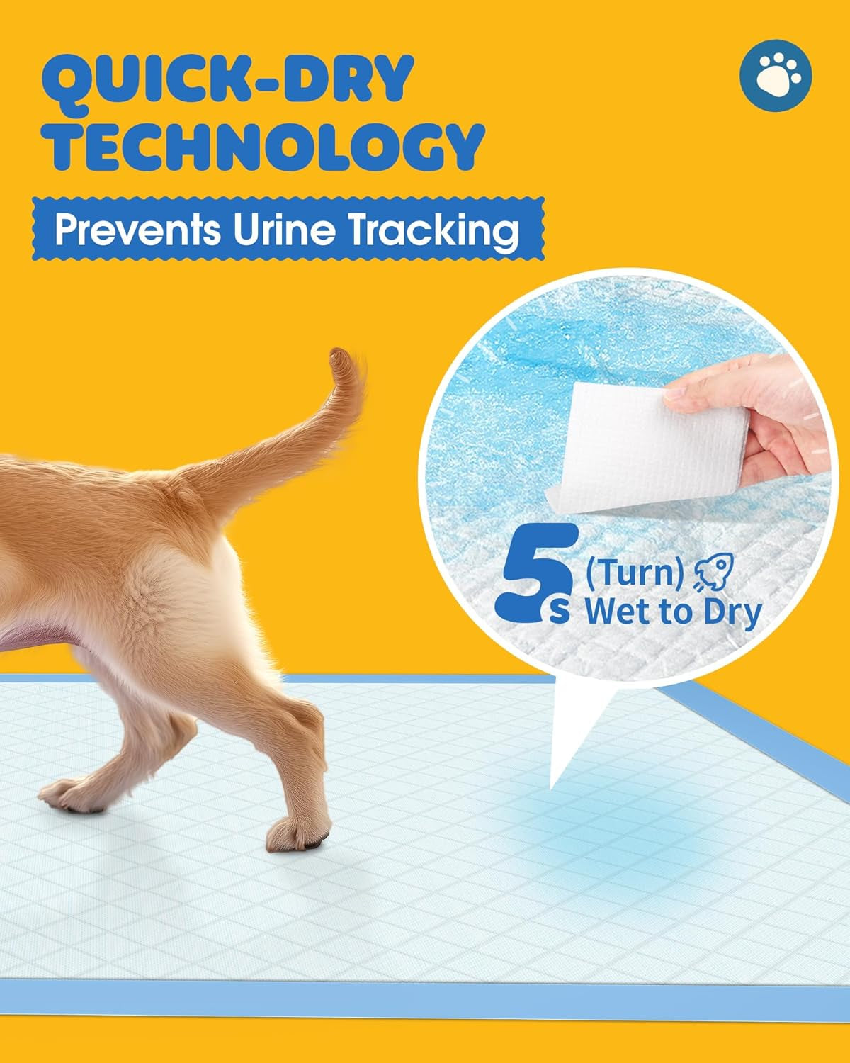 50-Pack X-Larg Puppy Pads - 34" X 28" Extra Large Pee Pads for Dogs with 6-Layer Leakproof Protection, Quick-Dry and Disposable Dog Pads with High Absorbency for Easy Potty Training