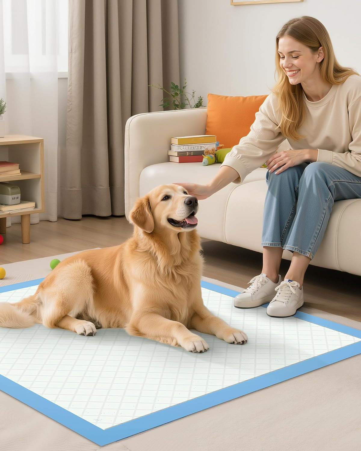 50-Pack X-Larg Puppy Pads - 34" X 28" Extra Large Pee Pads for Dogs with 6-Layer Leakproof Protection, Quick-Dry and Disposable Dog Pads with High Absorbency for Easy Potty Training