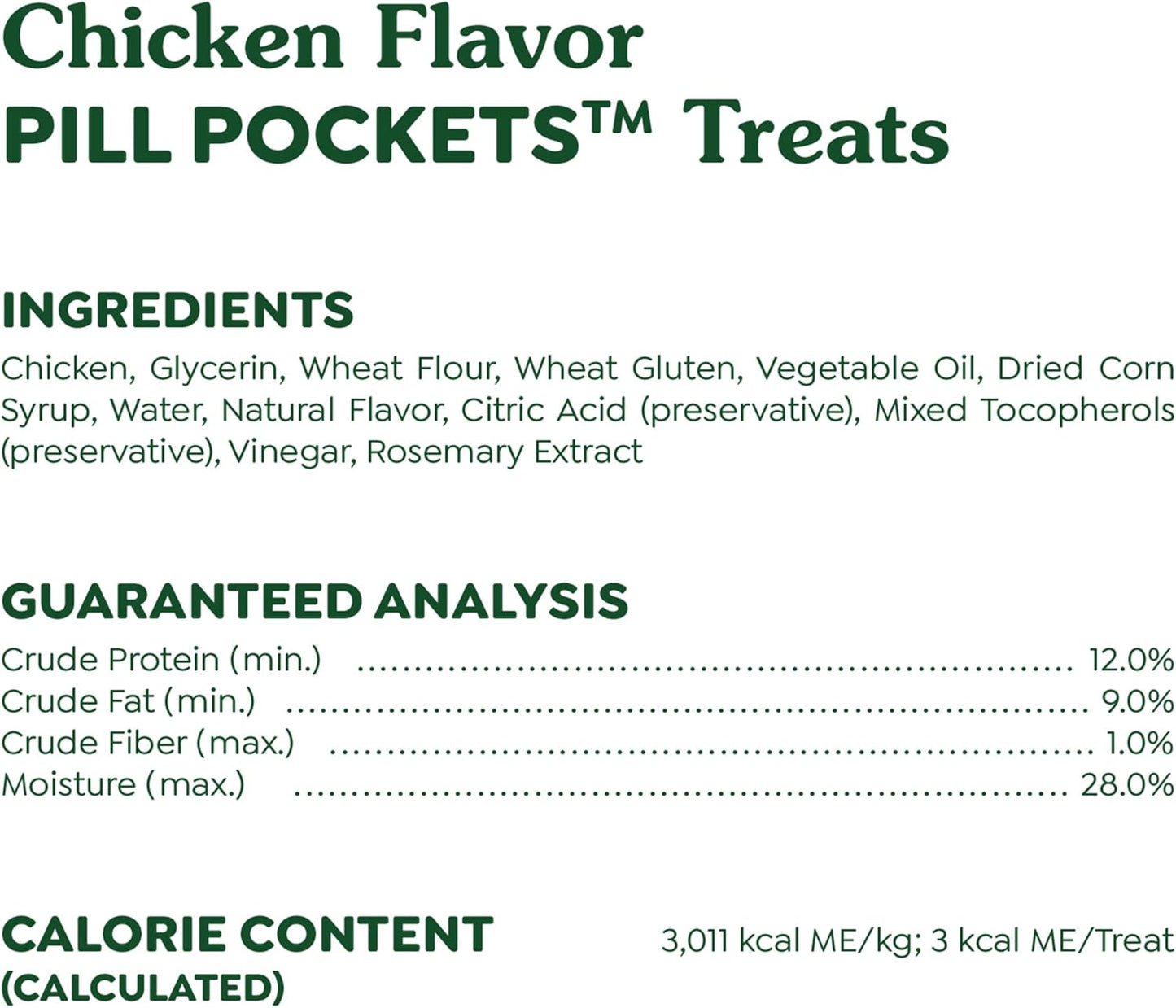 Feline Pill Pockets for Cats Natural Soft Cat Treats, Chicken Flavor, 1.6 Oz. Pouch (45 Treats)