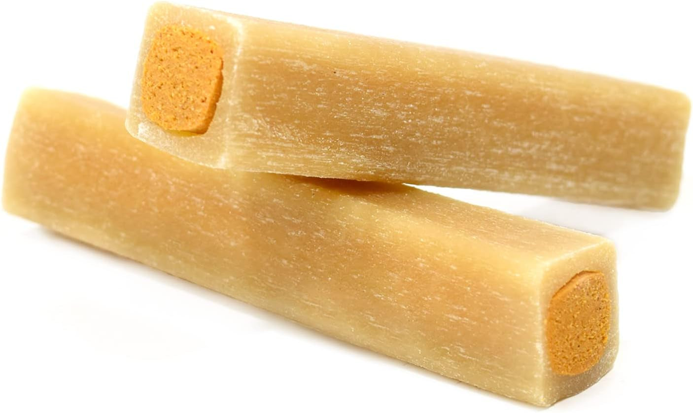 Peanut Butter Double Treat Bones: Long-Lasting Dog Treats Made in USA for Large and Small Breeds, Highly Digestible, Ideal for Aggressive Chewers (12 Count)