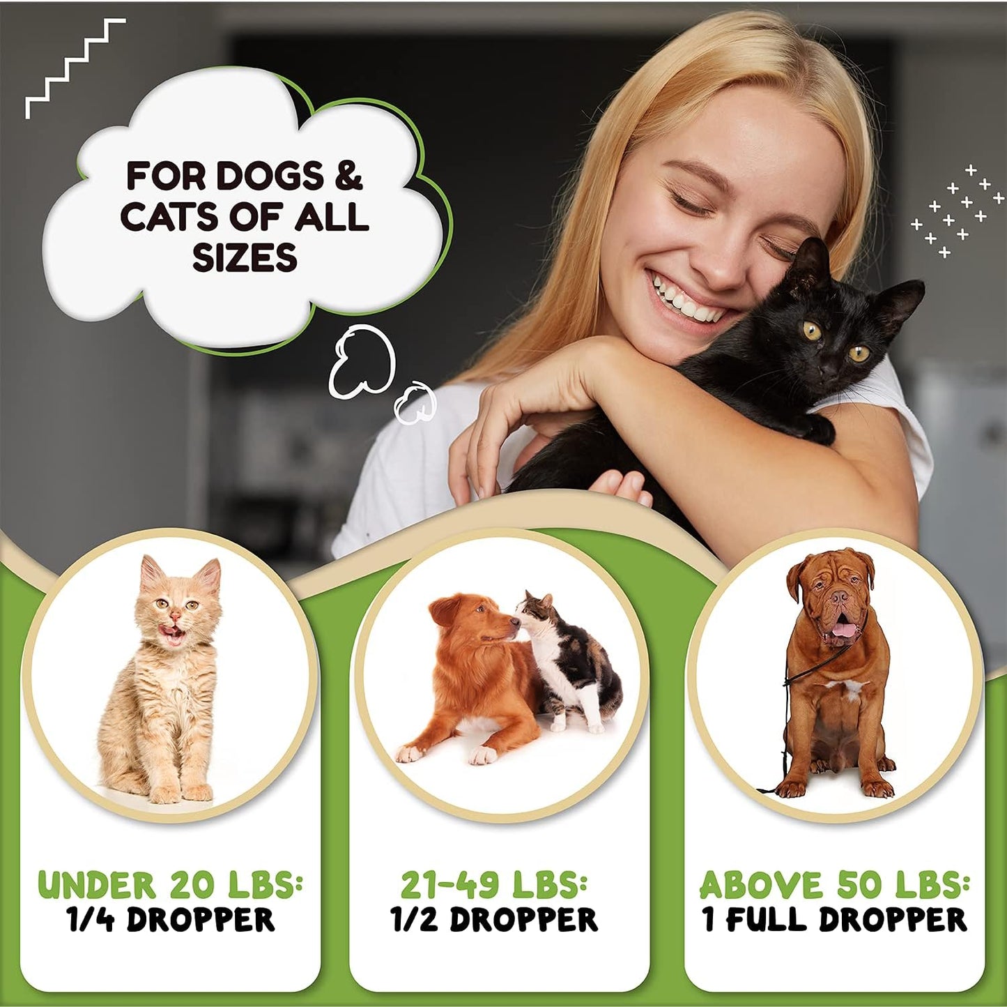 Hemp Oil for Dogs and Cats - Helps with Anxiety, Pain, Stress, Sleep, Arthritis, Seizures Relief - Hip and Joint Support - Calming Drops
