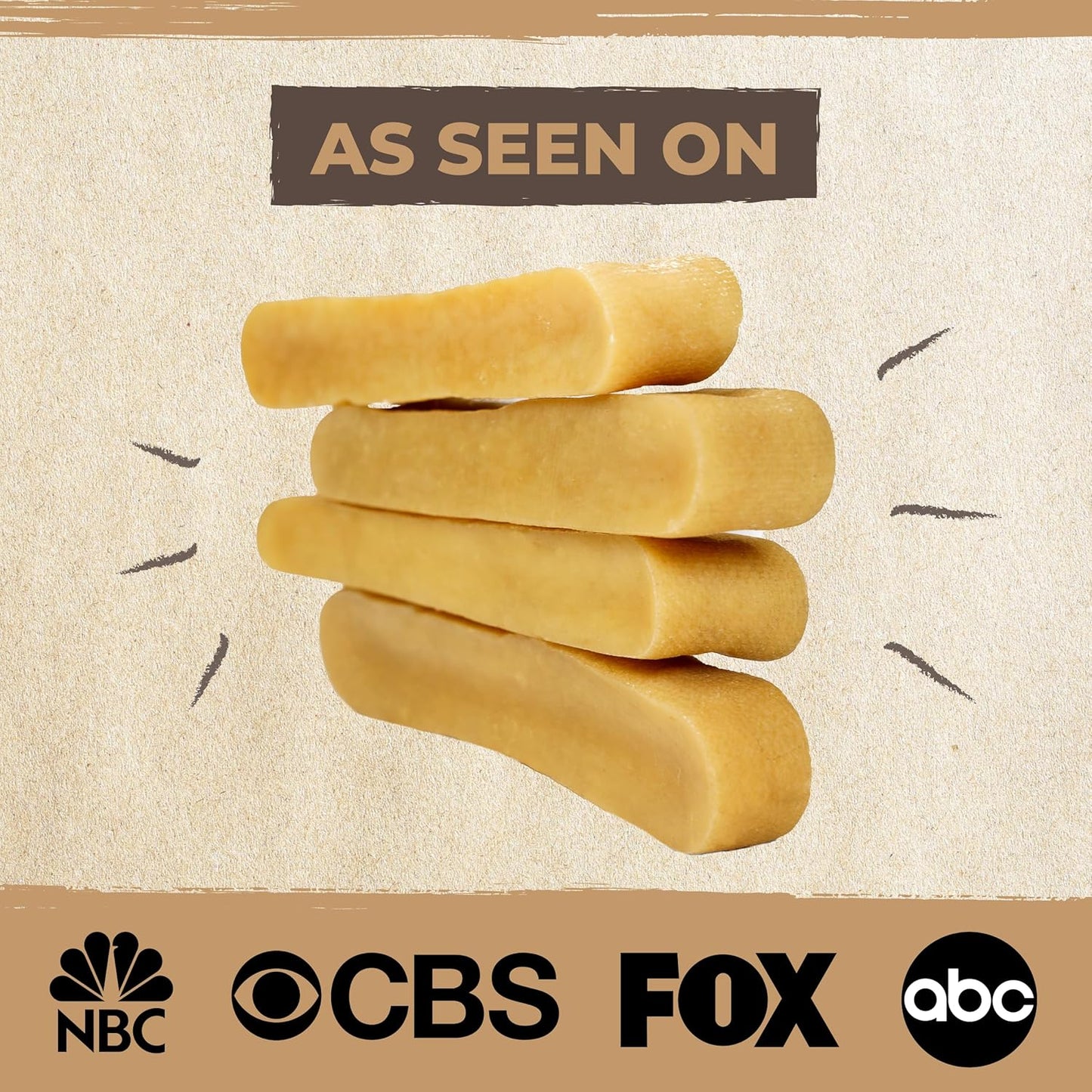 Yak Cheese Chews for Dogs | All-Natural Long Lasting Pet Treats. Odorless and Great for Oral Health. Limited-Ingredient Chews for Puppies & Power-Chewers (Small, 12 Pack)