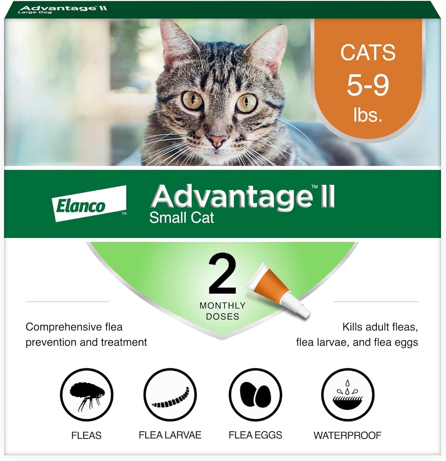 II Small Cat Vet-Recommended Flea Treatment & Prevention | Cats 5-9 Lbs. | 2-Month Supply