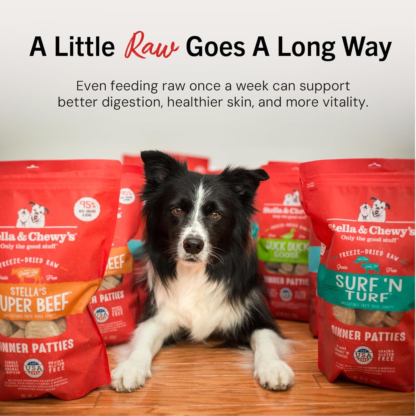 Freeze-Dried Raw Dinner Patties - Turkey Recipe - High Protein Grain-Free Puppy & Dog Food - Perfect for Picky Eaters - 14 Oz