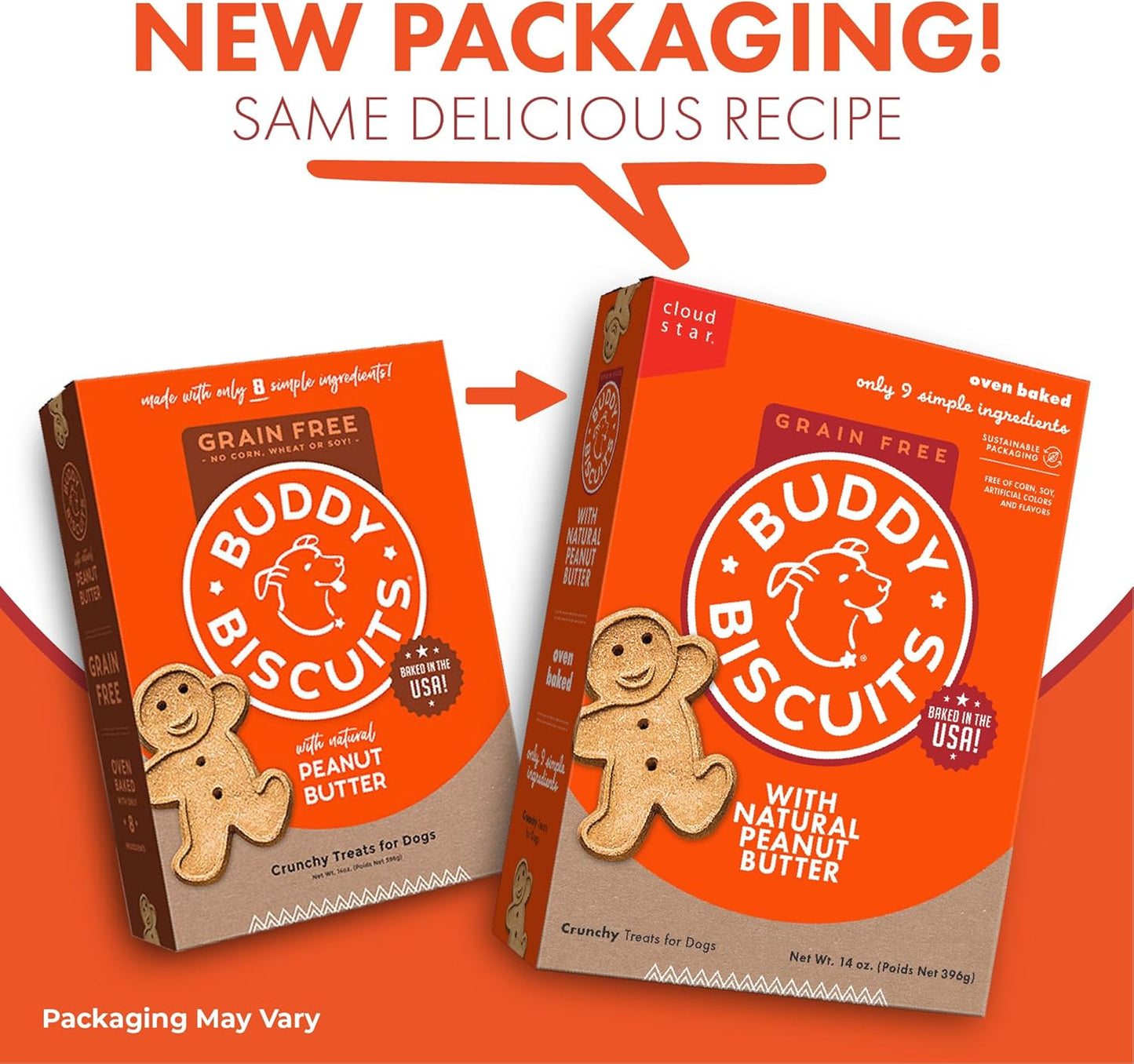14 Oz. Box of Grain-Free Crunchy Dog Treats Made with Natural Peanut Butter