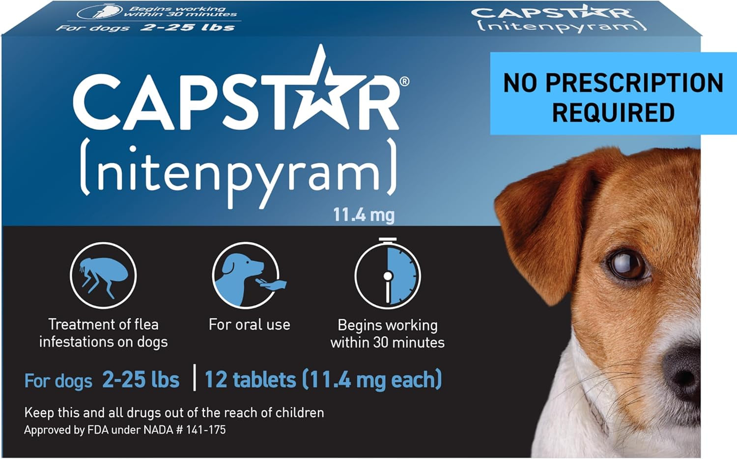 (Nitenpyram) Fast-Acting Oral Flea Treatment for Dogs 2-25 Lbs, Vet-Recommended Medication Tablets, Flea Tablets for Dogs Start Killing in 30 Minutes, 12 Doses