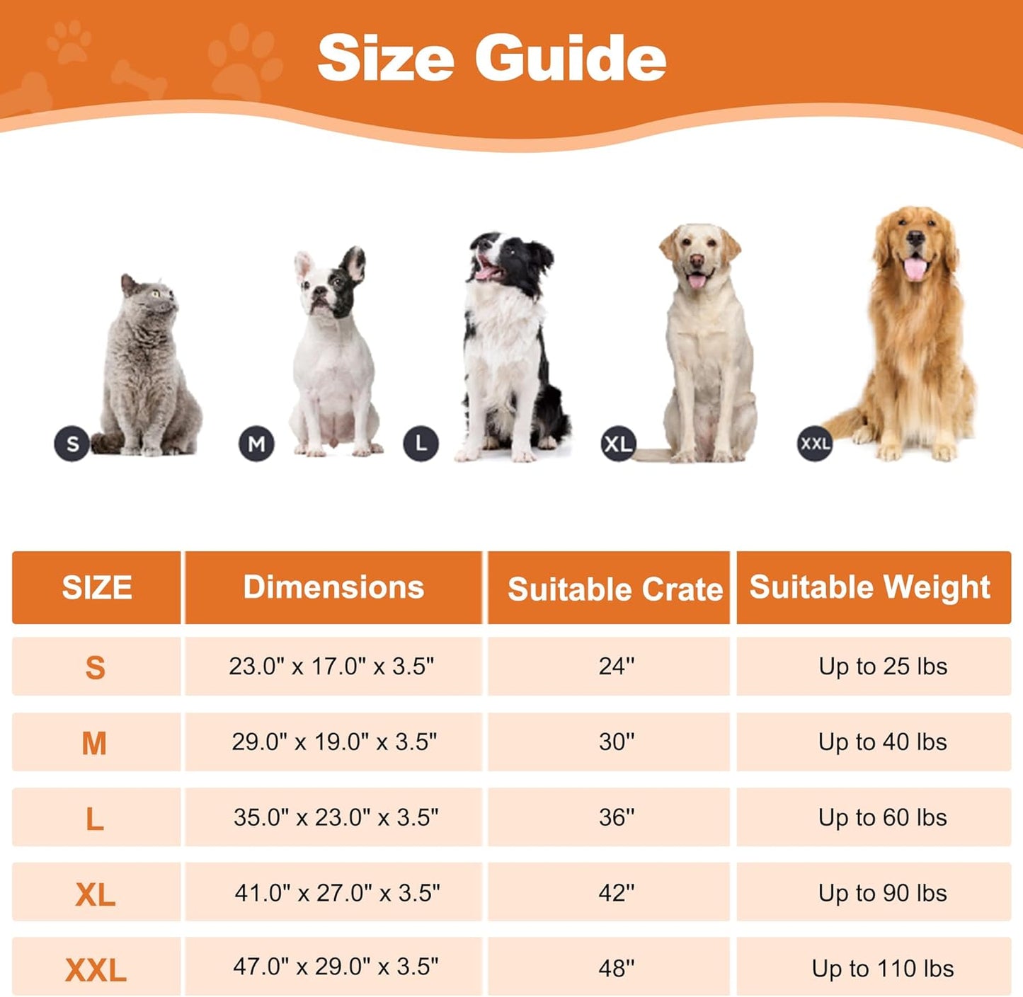 Deluxe Washable Dog Bed for Large Dogs Dog Crate Mat 35 Inch Comfy Fluffy Kennel Pad Anti-Slip for Dogs up to 60 Lbs, 35" X 23", Grey