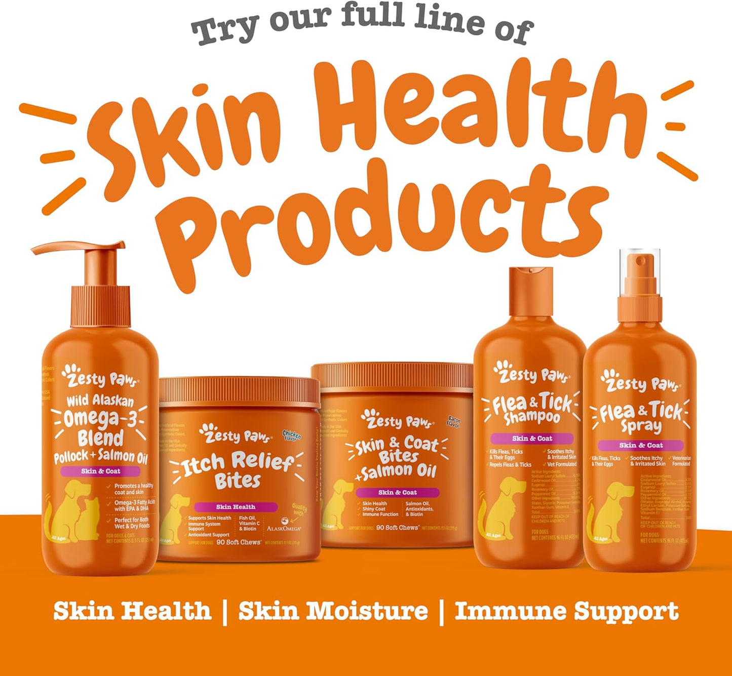 Wild Alaskan Omega-3 Blend Pollock + Salmon Oil for Dogs and Cats- Skin and Coat Support, Omega 3 Supplement for Pets, 32Oz