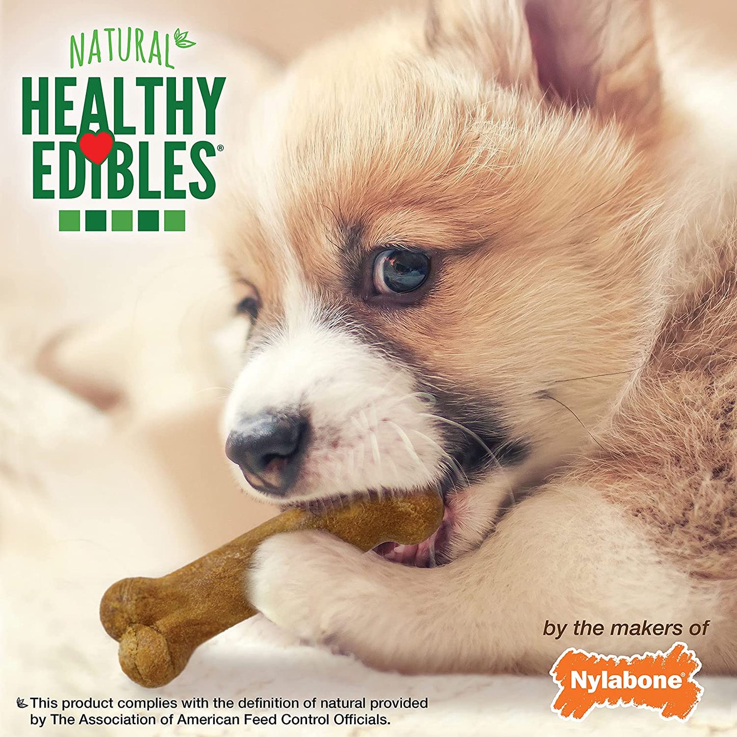 Healthy Edibles Natural Puppy Chews Long Lasting Treats for Puppies, Roast Beef, Apple & Bacon Flavor, X-Small/Petite (3 Count)