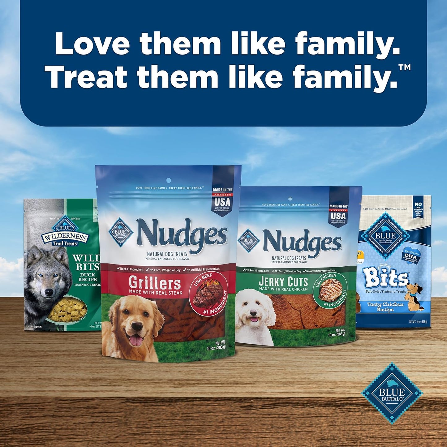 Nudges Grillers Natural Dog Treats with Real USA Beef, Made in the USA, Steak, 36-Oz Bag