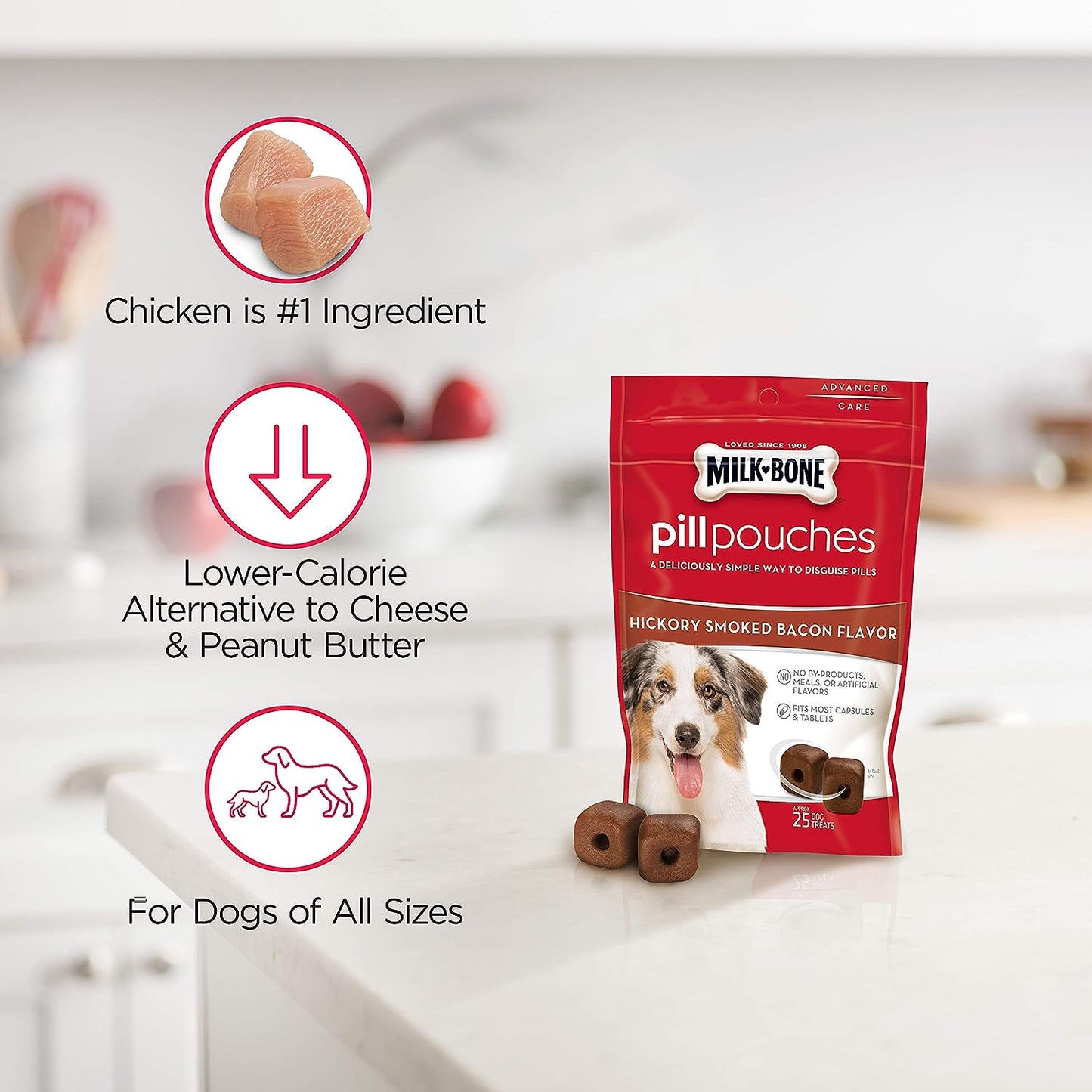 Pill Pouches Dog Treats, Hickory Smoked Bacon Flavor, 6 Ounce (Pack of 5)