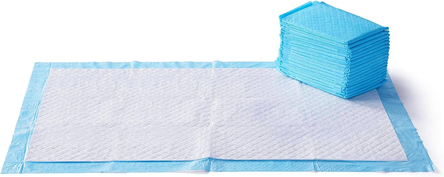 Absorbent Dog and Puppy Pee Pads with 5-Layer Leak-Proof Design and Quick-Dry Surface for Potty Training, Heavy Duty Absorbency, Giant, 27.5 X 44 Inch - Pack of 30, Blue & White