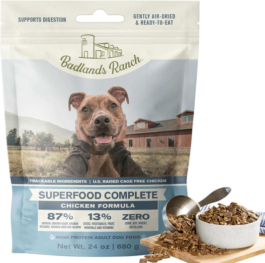 - Superfood Complete, Air-Dried Adult Dog Food - High Protein, Zero Fillers, Superfood Nutrition by Katherine Heigl (24 Oz., Premium Chicken)