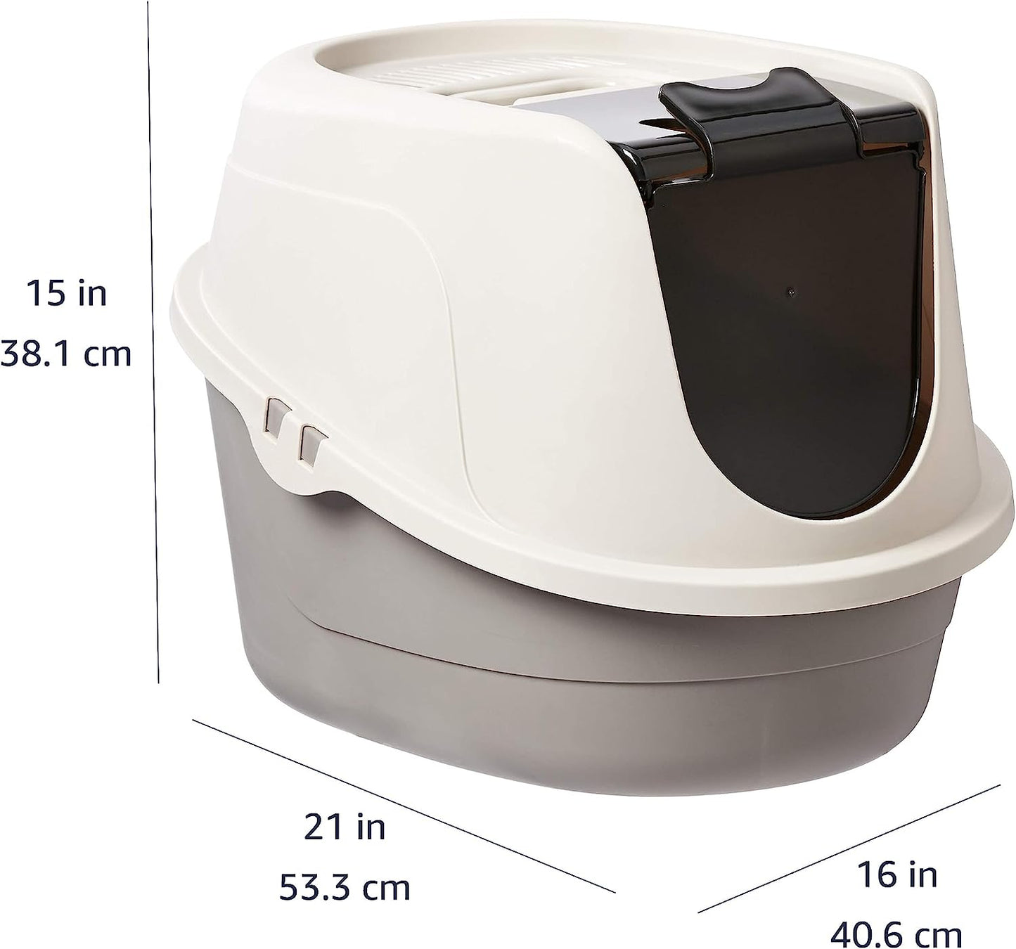 No-Mess Hooded Cat Litter Box, Standard, Multicolor, 21 in X 16 in X 15 In