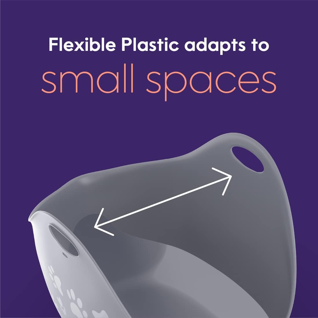 Cat Litter Box | Made with Flexible, Soft Plastic | Features High-Walls and Handles for Privacy and Portability