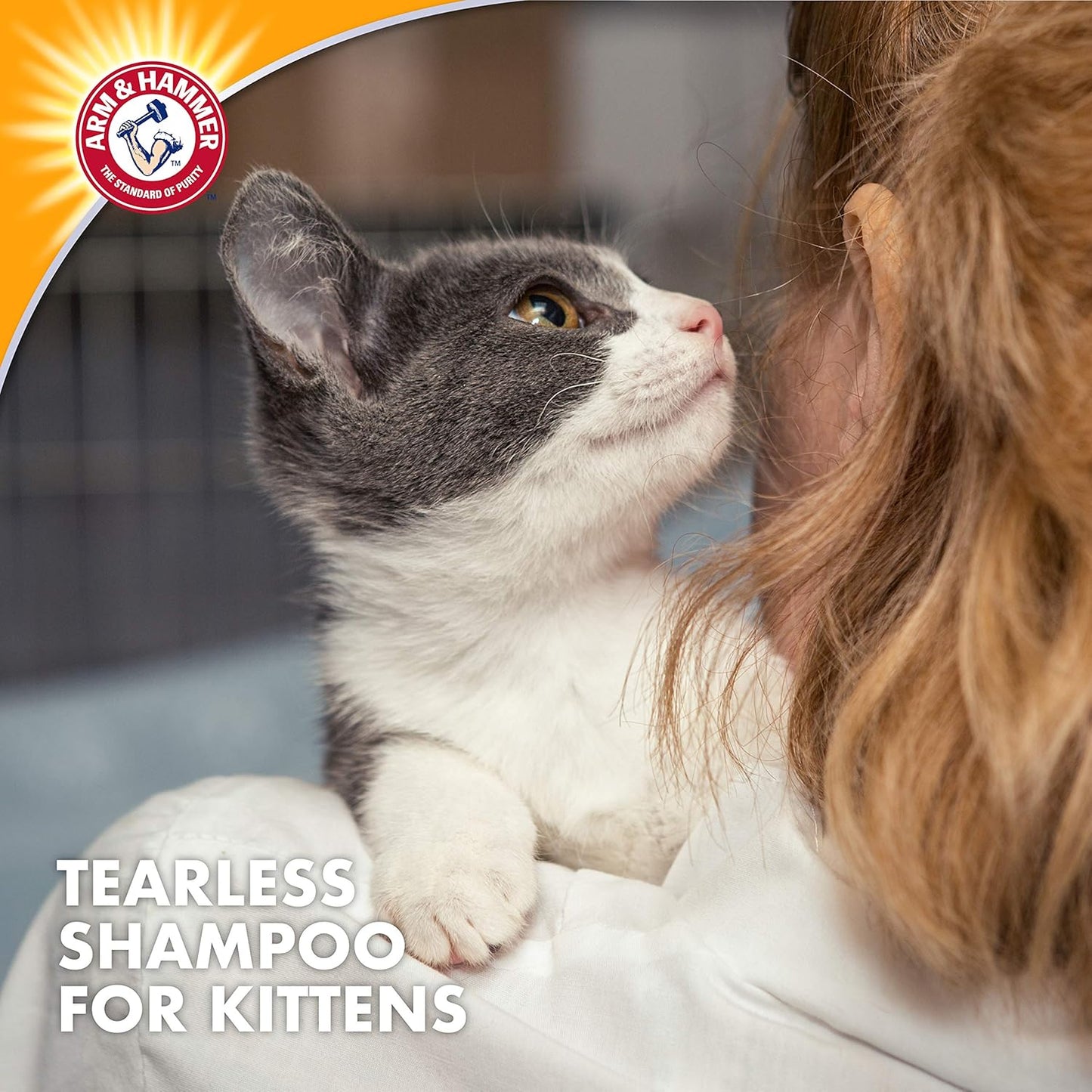 Tearless Kitten Shampoo for Cats Natural Cat Shampoo for Odor Control with Baking Soda, 20 Fl Oz Gentle Cleansing Kitten Shampoo in Sweet Almond Scent (Pack of 1)