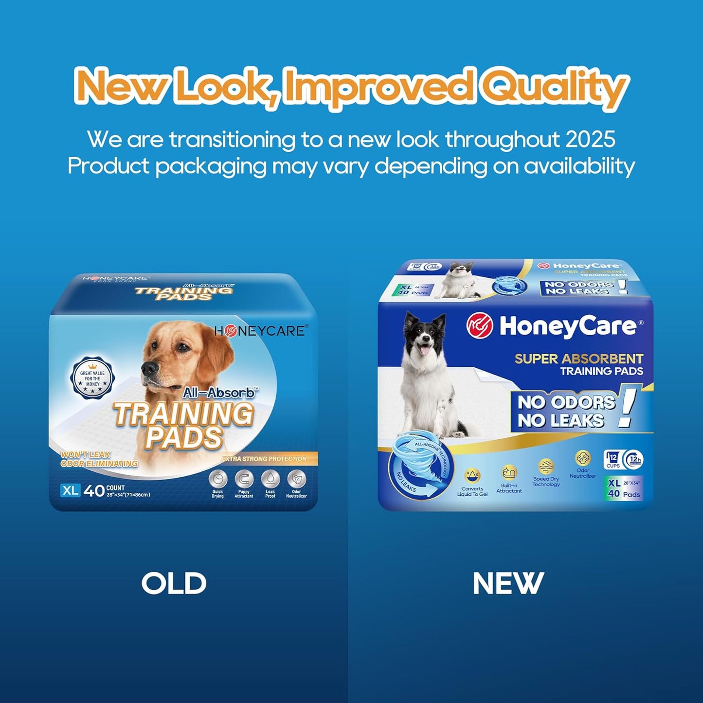 All-Absorb, X-Large 28" X 34", 40 Count, Dog and Puppy Training Pads, Ultra Absorbent and Odor Eliminating, Leak-Proof 5-Layer Potty Training Pads with Quick-Dry Surface, Blue